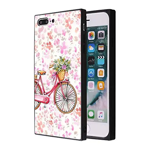 iPhone 7 8 Case,Flexible Soft TPU Cover Shell,Slim Silicone Black Rubber Non-Slip Durable Design Protective Phone Case for iPhone 7 8 -Bicycle