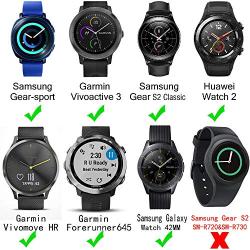 honecumi 20mm Watch Bands for Samsung Gear Sport Soft Silicone 20mm Smart Wristband Watch Strap for Galaxy Watch 42mm/Samsung Gear 2 Classic/Huawei Watch 2 Watch/Garmi Vivoactive 3