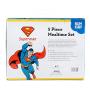 Bumkins DC Comics Superman Kids Dish Set, Plate, Bowl, Cup, Fork and Spoon, Melamine Toddler Dishes, BPA Free, Stackable, Dishwasher Safe - 5-Piece Set