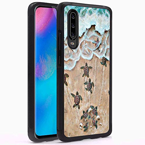 Huawei P30 Case, Baby Turtle Shock-Absorption TPU Rubber Bumper Huawei P30 Case, Ultra Thin Slim Protective Cover for Huawei P30-Black