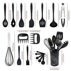 Fenrs Kitchen Utensil Set Silicone Cooking Utensil Set 18 Pcs Kitchen Utensil Set Silicone Cooking Kit Kitchenware With Bear Claw Measuring Spoon Set Best Kitchen Gadgets Kitchen Tool Set Gift