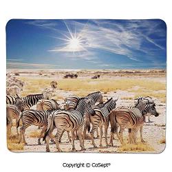 Mouse Pad,in Savannah Desert Waterhole on Hot Day Africa Safari Adventure Land Print,Water-Resistant,Non-Slip Base,Ideal for Gaming (7.87" x 9.44"),Multi