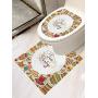 Tea Party Modern Toilet Sticker Design Cartoon Drawing Style Kitchenware and Tea Party Items Cups Pots Colorful Design Apartment Home Bathroom Decoration Set of 2 Multicolor