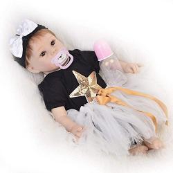 KEIUMI Lifelike 22 inch Reborn Baby Dolls Soft Silicone Vinyl Toys Cloth Body Newborn Baby Girl Dolls Girl Birthday Gifts