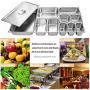 6" Deep Steam Table Pan Full Size, 21 Quart Stainless Steel Anti-Jam Standard Weight Hotel GN Food Pans - NSF (20.87&quotL x 12.8&quotW)