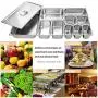 6" Deep Steam Table Pan Full Size, 21 Quart Stainless Steel Anti-Jam Standard Weight Hotel GN Food Pans - NSF (20.87&quotL x 12.8&quotW)