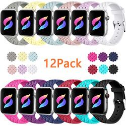 Haveda Sport Bands Compatible for Apple Watch 40mm 44mm Series 4 Series 5, Soft Silicone iwatch Bands 38mm 42mm Womens, Buckle Weave Pattern Wristband for iWatch, Apple Watch Series 3/2/1 Small Large