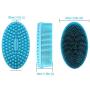 100% Silicone Bath & Shower Loofah Brush Scrubber, Gentle Scrub Skin Exfoliation, 2 in 1 Face & Body Scrubber Massage - Blue