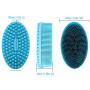 100% Silicone Bath & Shower Loofah Brush Scrubber, Gentle Scrub Skin Exfoliation, 2 in 1 Face & Body Scrubber Massage - Blue