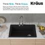 Kraus KGD-54BLACK Forteza Granite Kitchen Sink, 33 Inch, Black