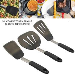 yagaga 3Pcs/set Silicone Kitchenware Cooking Utensil Kit Silicone Turner Spatula Set 500 Fahrenheit Heat-Resistant Flexible Silicone Spatulas for Cooking,Flipping Pancakes