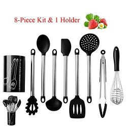 Silicone kitchenware Kitchen Tools Stainless Steel Silicone Kitchen Set 8 Piece Food Grade Silicone Kitchen Set And Holder Non-stick Kitchen Set Set The Best Housewarming Gift For Any Occasion