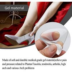 Dr.Pedi Transparent Adhesive Arch Pad Arch Support Gel Insole for Flat Foot Women & Men, Adhesive Foot Insert for Shoes, Sandals, Flip Flops Plantar Fasciitis