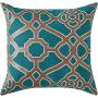 Ravenna Home Contemporary Geometric Pattern Throw Pillow - 20 x 20 Inch, Teal and Bronze
