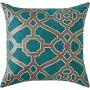 Ravenna Home Contemporary Geometric Pattern Throw Pillow - 20 x 20 Inch, Teal and Bronze