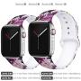 EXCHAR Compatible with Apple Watch Band 40mm 38mm 44mm 42mm Fadeless Pattern Printed Floral Bands Silicone Replacement Band for iWatch Series 5 Series 4/3/2/1 for Women Men
