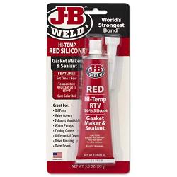 J-B Weld 31314 High Temperature RTV Silicone Gasket Maker and Sealant - Red - 3 oz.