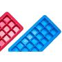 Sonder Silicone Ice Cube Trays, With Lids- Covered 2 pc set with 42 molds-Flexible Rubber Plastic Stackable Mini Cocktail Whiskey Ice Cube Mold Storage Containers - Red & Blue