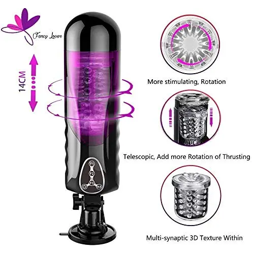 UXBCR 100% Medical Grade Silicone P?ck?t-Püss?s Mens Toy Real Soft Model with Vibrating Sucking Mode, Fully Automatic Pocket Fun Man Wonderful Relax Toy - Cool Purple