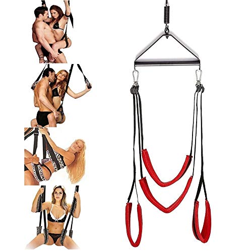 Silicone Toy Swivél ?wíng Set Indoor Hanging Ceiling Swing Set with Steel Triangle Frame and Spring Support 360 Degree Spinning with Adjustable Straps for Adult Tight Design