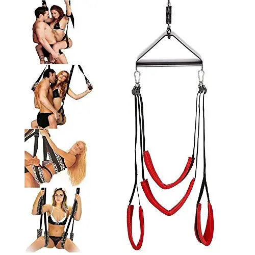 Silicone Toy Swivél ?wíng Set Indoor Hanging Ceiling Swing Set with Steel Triangle Frame and Spring Support 360 Degree Spinning with Adjustable Straps for Adult Tight Design