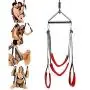 Silicone Toy Swivél ?wíng Set Indoor Hanging Ceiling Swing Set with Steel Triangle Frame and Spring Support 360 Degree Spinning with Adjustable Straps for Adult Tight Design