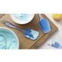 Silicone Spatula Set - 3 Piece Heat-Resistant Baking Spatulas - Professional Stir Fry Spatula - Easy to Clean - Dishwasher Safe - Pro-Grade Non-Stick Silicone Rubber Spatula Blue