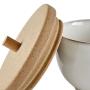 Stone & Beam Rustic Acorn Shaped Stoneware Box, 5&quotH, White and Clay