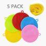 AOLANS Silicone Dish Sponge Washing Brush Scrubber 5 Pack Household Cleaning Sponge Food Grade Free Brush kitchenware (5 Color)
