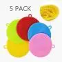 AOLANS Silicone Dish Sponge Washing Brush Scrubber 5 Pack Household Cleaning Sponge Food Grade Free Brush kitchenware (5 Color)
