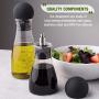 Eparé Olive Oil And Vinegar Dispenser Bottles - Set Of Two Large Capacity Cruets - Stainless Spout - Borosilicate Glass