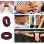 NNIOV Black Silicone Rings, Wedding Bands for Men, Geometric Metallic Wide Rubber Ring, Simple Comfortable Skin Safe - Lifetime Quality Promise