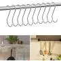 FIFR 20Pcs S Shaped Hooks Stainless Steel Metal Hangers Hanging Hooks for Hanging Kitchenware Pan Pots Utensils Closet Clothes Bags Towels Plants, 3 inch