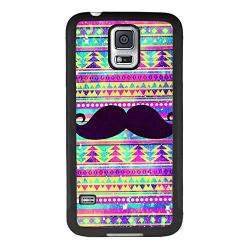 Samsung Galaxy S5 Case with Beard Pattern Whimsical Design Bumper Black Soft TPU and PC Protection Anti-Slippery &Fingerprint Case for Samsung Galaxy S5