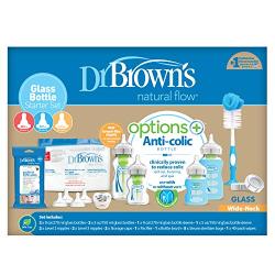 Dr. Browns Options + Wide-Neck Glass Baby Bottle Starter Set