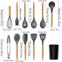 11Pcs Kitchen Silicone Spatula Utensil Set, Heat Resistant, Non Stick, Environmental Protection, Easy to Use, Store and Clean, Suitable tor at Home Use