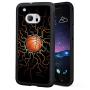 HTC 10 Case with Basketball Fire Pattern Whimsical Design Bumper Black Soft TPU and PC Protection Anti-Slippery &Fingerprint Case for HTC 10