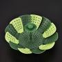 QLJJSD Sieve basket, kitchen basket collapsible telescopic multi-function silicone tray drain basket Kitchenware (Color : Green)