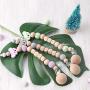 Natural Wooden Animal Crochet Beads Teether Wooden Pacifier Clip Chewable Infant Holder Baby Teether Toys Neutral Baby Shower Gift