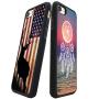 iPhone 7 8 Case with American Flag Pattern Whimsical Design Bumper Black Soft TPU and PC Protection Anti-Slippery &Fingerprint Case for iPhone 7 8