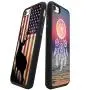 iPhone 7 8 Case with American Flag Pattern Whimsical Design Bumper Black Soft TPU and PC Protection Anti-Slippery &Fingerprint Case for iPhone 7 8