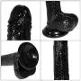 Full Portable 7.08 Inch Waterproof Soft Wand Flexible Toy for Women,Lifelike Women - Black - Daxuedasan