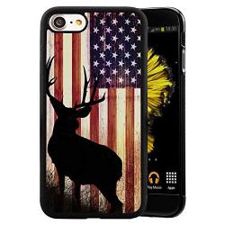 iPhone 7 8 Case with American Flag Pattern Whimsical Design Bumper Black Soft TPU and PC Protection Anti-Slippery &Fingerprint Case for iPhone 7 8