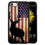 iPhone 7 8 Case with American Flag Pattern Whimsical Design Bumper Black Soft TPU and PC Protection Anti-Slippery &Fingerprint Case for iPhone 7 8