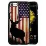 iPhone 7 8 Case with American Flag Pattern Whimsical Design Bumper Black Soft TPU and PC Protection Anti-Slippery &Fingerprint Case for iPhone 7 8