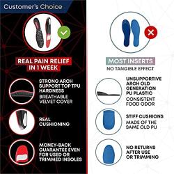 Plantar Fasciitis Arch Support Insoles for Men and Women Shoe Inserts - Orthotic Inserts - Flat Feet Foot - Running Athletic Gel Shoe Insoles - Orthotic Insoles for Arch Pain High Arch - Boot Insoles