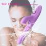 G Spot Vibrator, Fencos USB Charge Vibrating Stimulator Dildo Silicone Waterproof Hand-held Vibrating for Women 360 Degree Dual Motors Sex-Toys, Purple