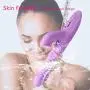 G Spot Vibrator, Fencos USB Charge Vibrating Stimulator Dildo Silicone Waterproof Hand-held Vibrating for Women 360 Degree Dual Motors Sex-Toys, Purple
