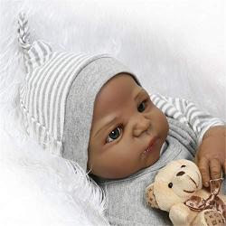 Zero Pam Black Reborn Baby Doll Silicone Full Body 23 inch African American Boy with Clothes and Toys