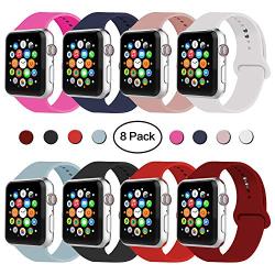 IYOU Sport Band Compatible with Watch Band 38MM 42MM 40MM 44MM, Soft Silicone Replacement Sport Strap Compatible with 2019 Watch Series 5 2018 Watch Series 4/3/2/1